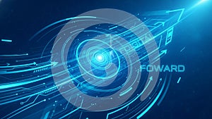 Digital Transformation Forward Arrow and Data Flow Concept